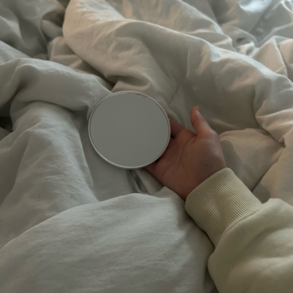 Elegant Silver Compact Mirror